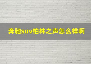 奔驰suv柏林之声怎么样啊