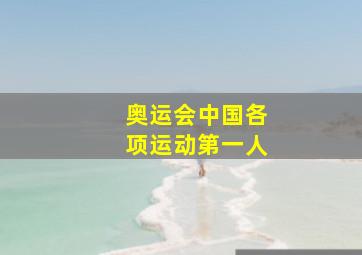 奥运会中国各项运动第一人