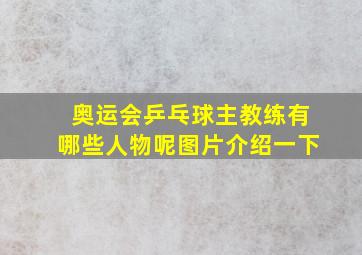 奥运会乒乓球主教练有哪些人物呢图片介绍一下