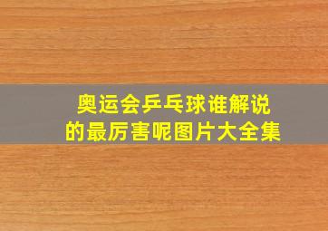 奥运会乒乓球谁解说的最厉害呢图片大全集