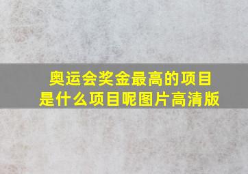 奥运会奖金最高的项目是什么项目呢图片高清版