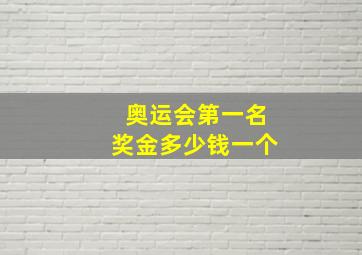 奥运会第一名奖金多少钱一个