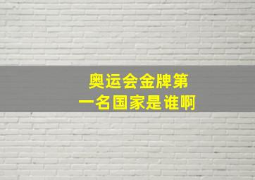 奥运会金牌第一名国家是谁啊