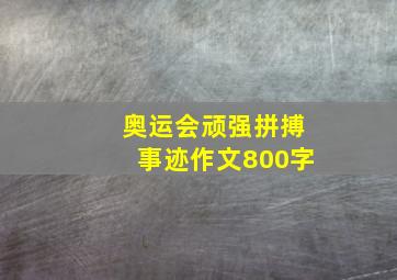 奥运会顽强拼搏事迹作文800字