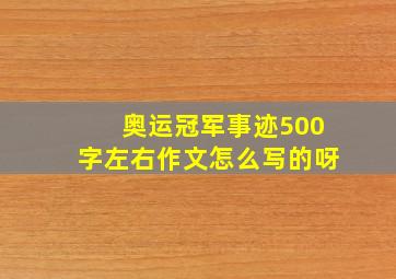 奥运冠军事迹500字左右作文怎么写的呀