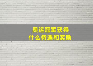 奥运冠军获得什么待遇和奖励