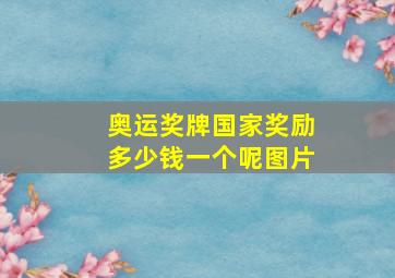 奥运奖牌国家奖励多少钱一个呢图片