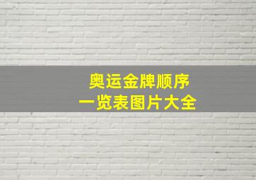 奥运金牌顺序一览表图片大全