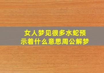 女人梦见很多水蛇预示着什么意思周公解梦