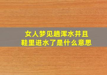 女人梦见趟浑水并且鞋里进水了是什么意思