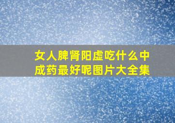 女人脾肾阳虚吃什么中成药最好呢图片大全集