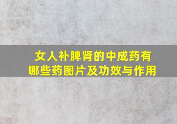 女人补脾肾的中成药有哪些药图片及功效与作用