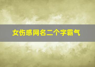 女伤感网名二个字霸气