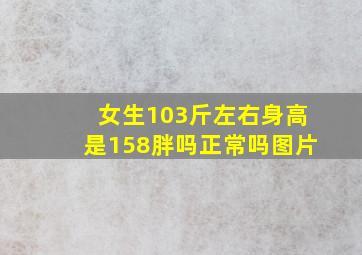 女生103斤左右身高是158胖吗正常吗图片