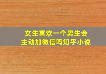 女生喜欢一个男生会主动加微信吗知乎小说