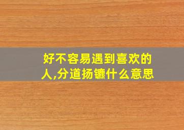 好不容易遇到喜欢的人,分道扬镳什么意思