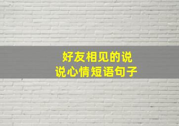 好友相见的说说心情短语句子