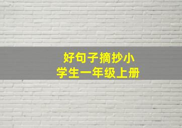 好句子摘抄小学生一年级上册