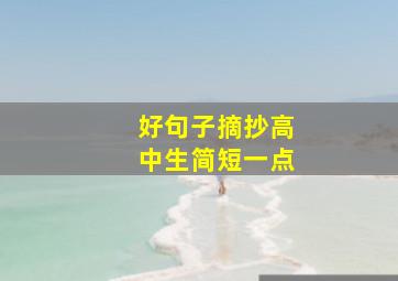 好句子摘抄高中生简短一点