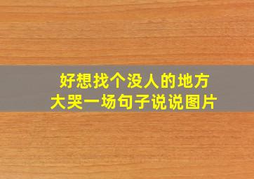 好想找个没人的地方大哭一场句子说说图片