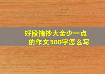 好段摘抄大全少一点的作文300字怎么写