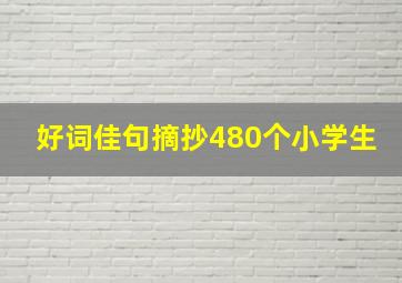 好词佳句摘抄480个小学生