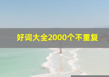 好词大全2000个不重复