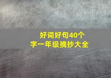 好词好句40个字一年级摘抄大全