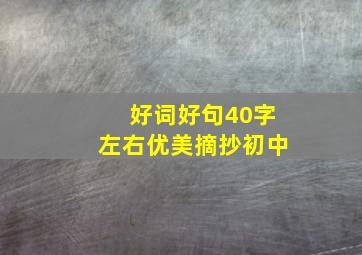 好词好句40字左右优美摘抄初中