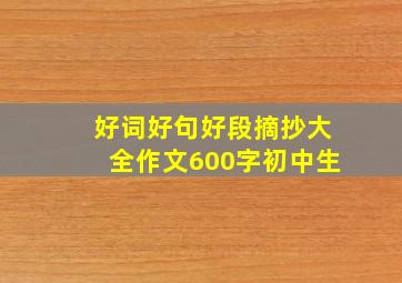 好词好句好段摘抄大全作文600字初中生