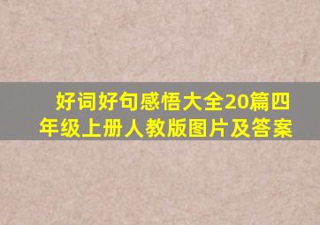 好词好句感悟大全20篇四年级上册人教版图片及答案