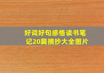 好词好句感悟读书笔记20篇摘抄大全图片