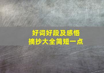 好词好段及感悟摘抄大全简短一点