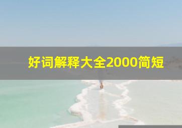 好词解释大全2000简短