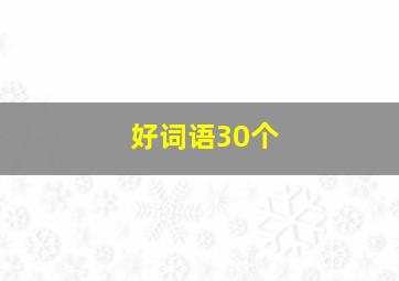 好词语30个