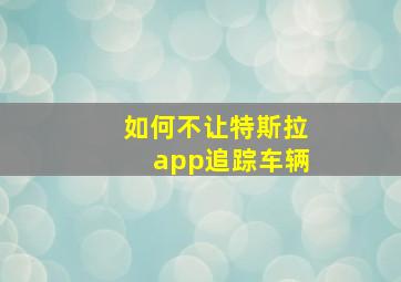 如何不让特斯拉app追踪车辆