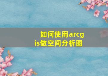 如何使用arcgis做空间分析图