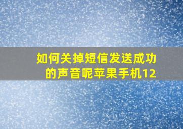 如何关掉短信发送成功的声音呢苹果手机12