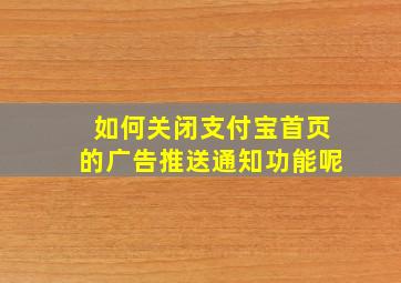 如何关闭支付宝首页的广告推送通知功能呢