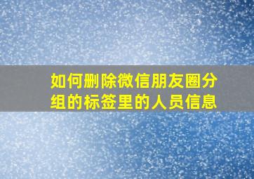 如何删除微信朋友圈分组的标签里的人员信息