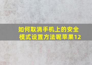 如何取消手机上的安全模式设置方法呢苹果12