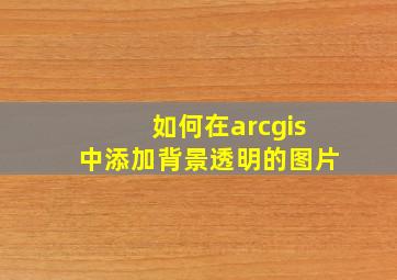 如何在arcgis中添加背景透明的图片