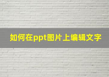 如何在ppt图片上编辑文字