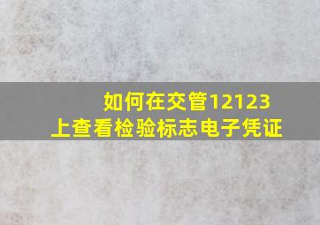 如何在交管12123上查看检验标志电子凭证