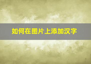 如何在图片上添加汉字