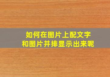 如何在图片上配文字和图片并排显示出来呢