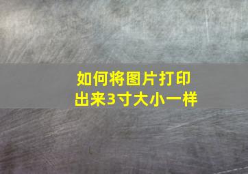 如何将图片打印出来3寸大小一样