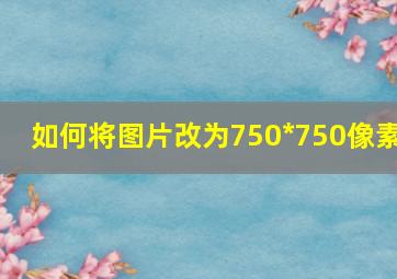 如何将图片改为750*750像素