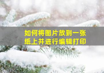 如何将图片放到一张纸上并进行编辑打印