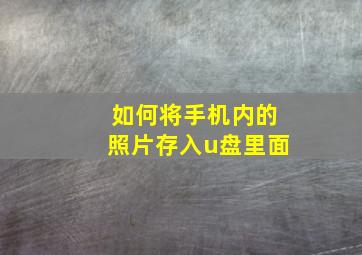 如何将手机内的照片存入u盘里面